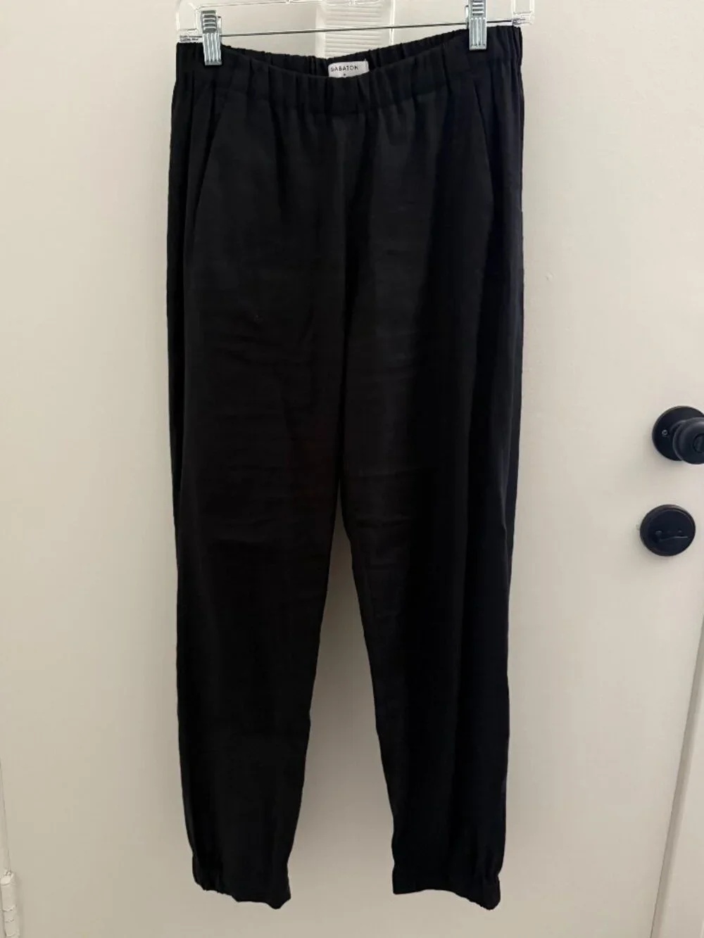 Black Linen Joggers